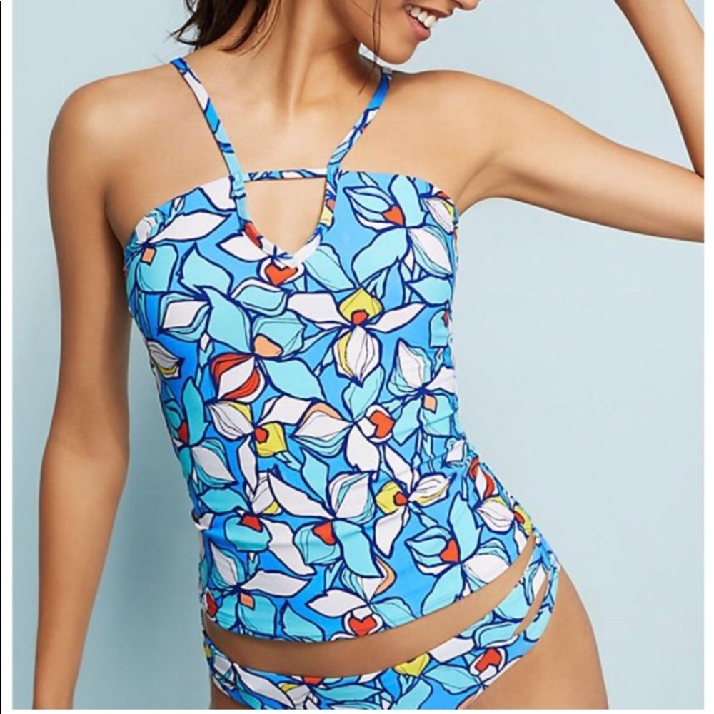 Anthropologie Allihop Printed V-Strap Tankini
